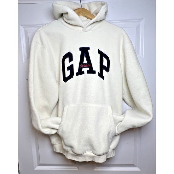 GAP Other - GAP Athletic Sherpa Hoodie Men's M Organic White Teddy Fleece Pullover